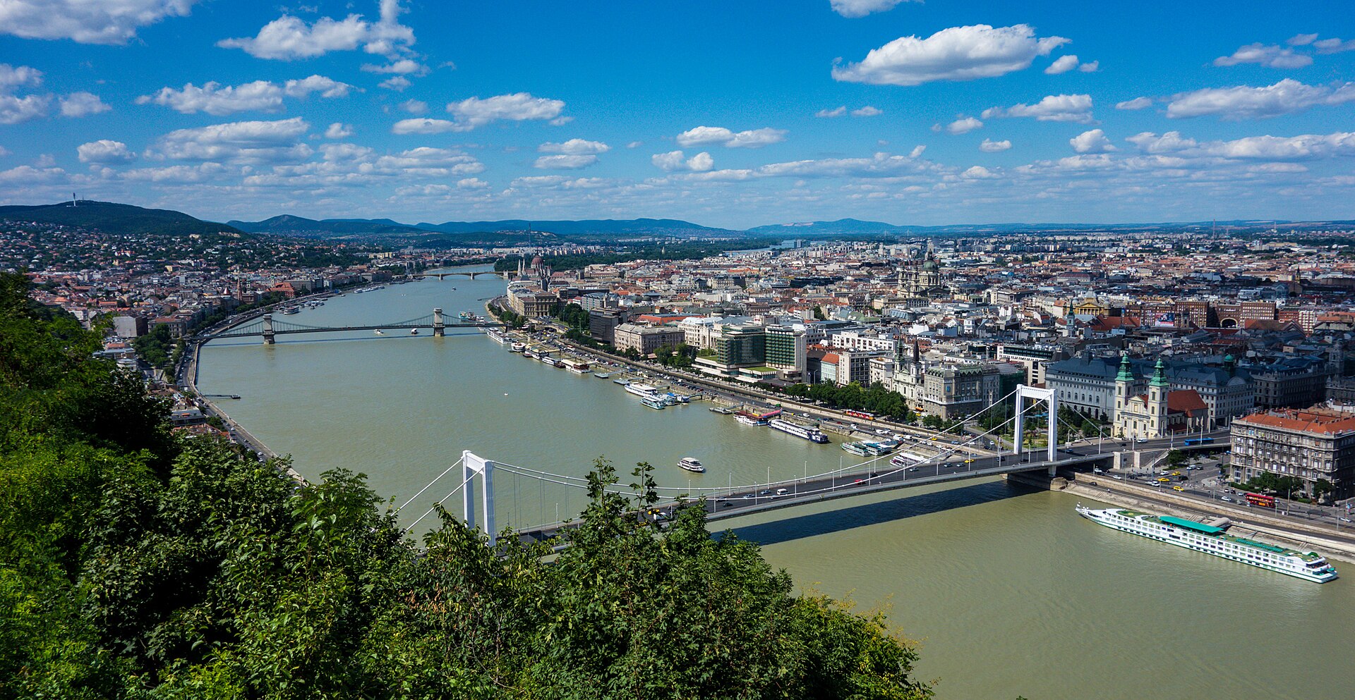 View from Gellért Hill over the Danube and Pest — Budapest, Hungary
